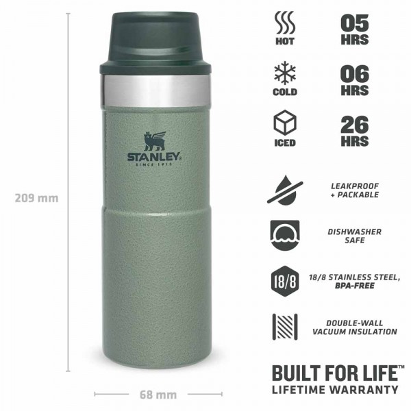 Stanley Klasik Trigger-Action Termos Bardak 0.35 LT Yeşil Tombul